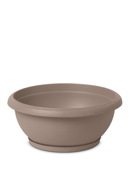 Ciotola Terrae con sottovaso beige scuro